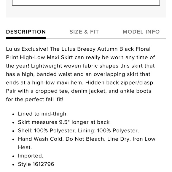 Lulu’s Floral Maxi Skirt Size Medium Sold out - Picture 7 of 8